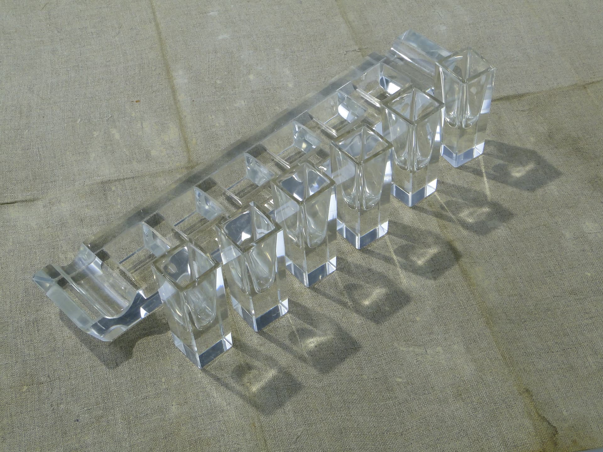 Liqueur Set Wschód, transparent crystal, Huta Niemen, Poland, 1930s - 350360