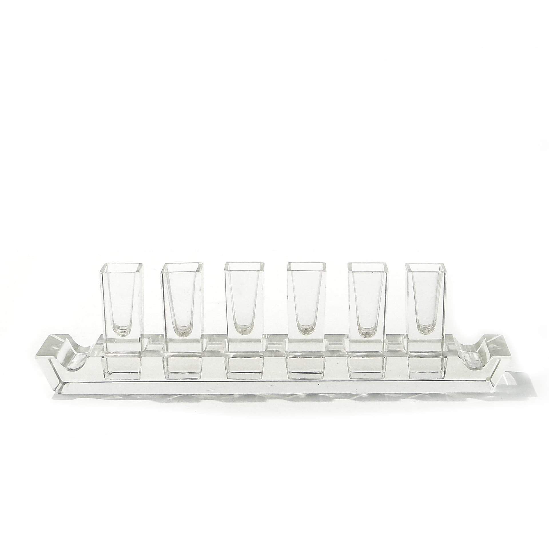 Liqueur Set Wschód, transparent crystal, Huta Niemen, Poland, 1930s