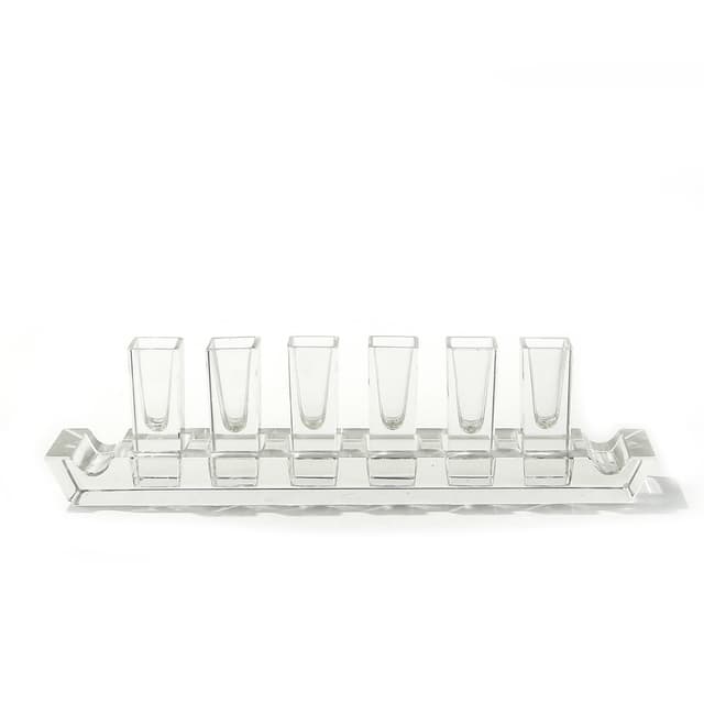 Liqueur Set Wschód, transparent crystal, Huta Niemen, Poland, 1930s - DIMENSION