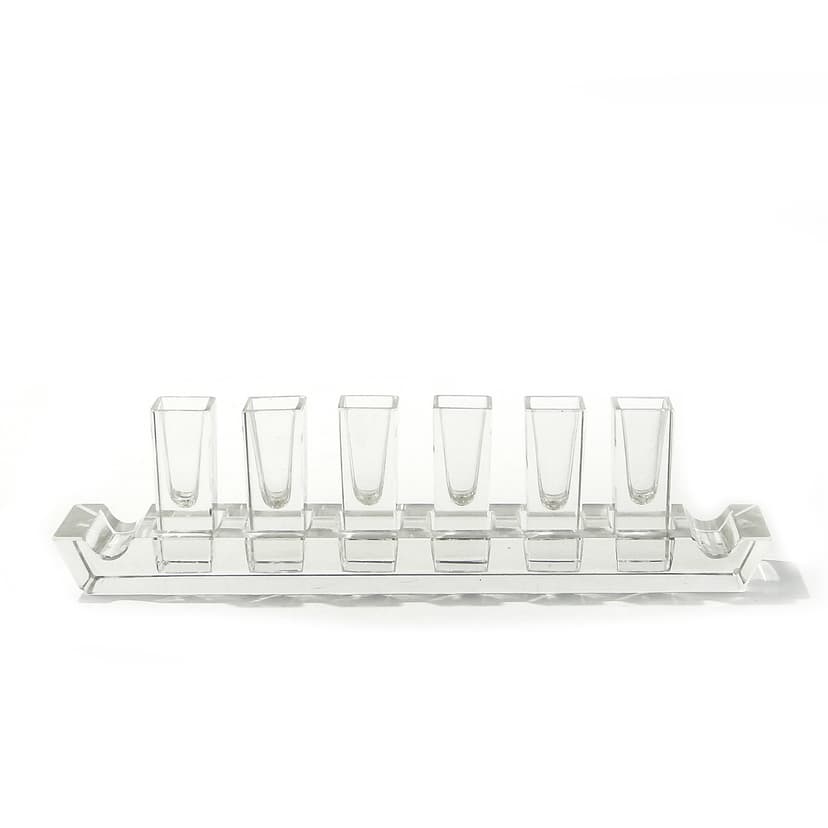 Liqueur Set Wschód, transparent crystal, Huta Niemen, Poland, 1930s
