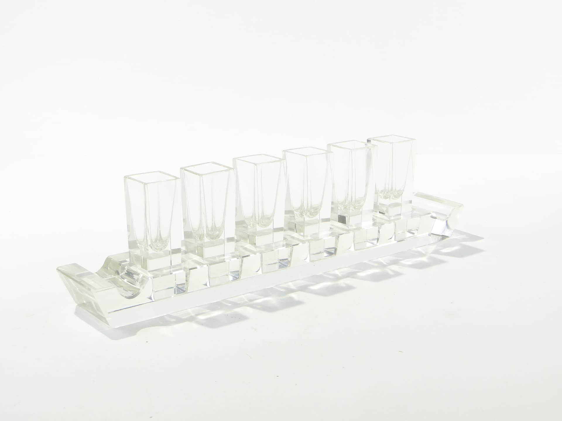 Liqueur Set Wschód, transparent crystal, Huta Niemen, Poland, 1930s - 350355