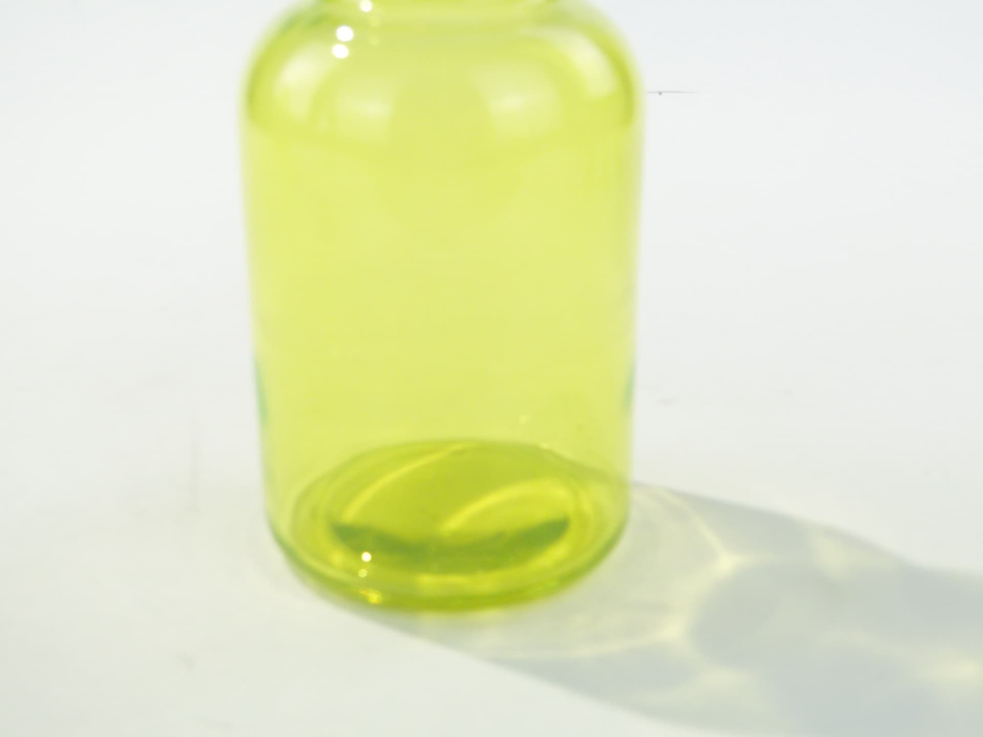 Apothecary bottle, uranium glass green-yellow, Czechoslovakia, 1920s - 350412
