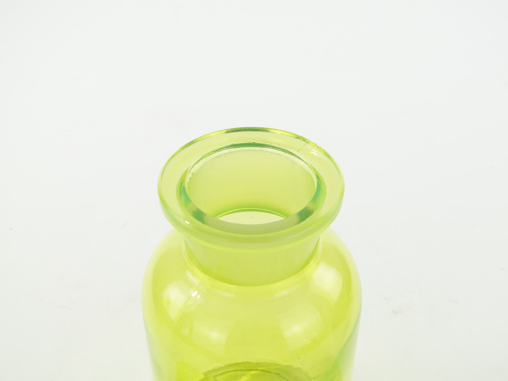 Apothecary bottle, uranium glass green-yellow, Czechoslovakia, 1920s - 350404