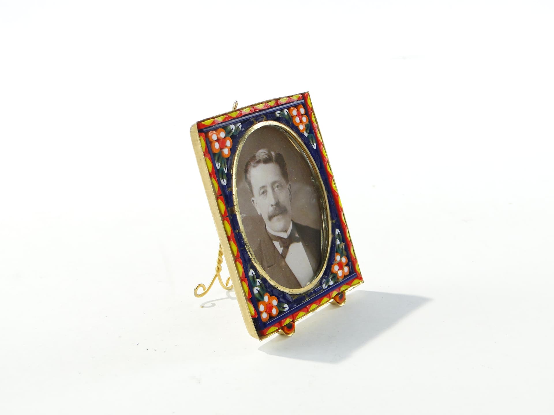 Picture Frame Millefiori, multicolour glass, gold brass, Italy, early 20th c. - 350501