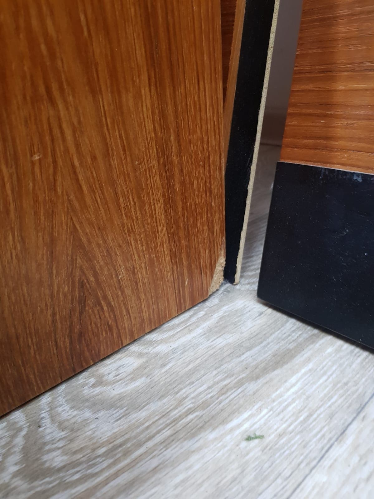 Mid-Century modular hallway set, teak brown, metal black - 350574