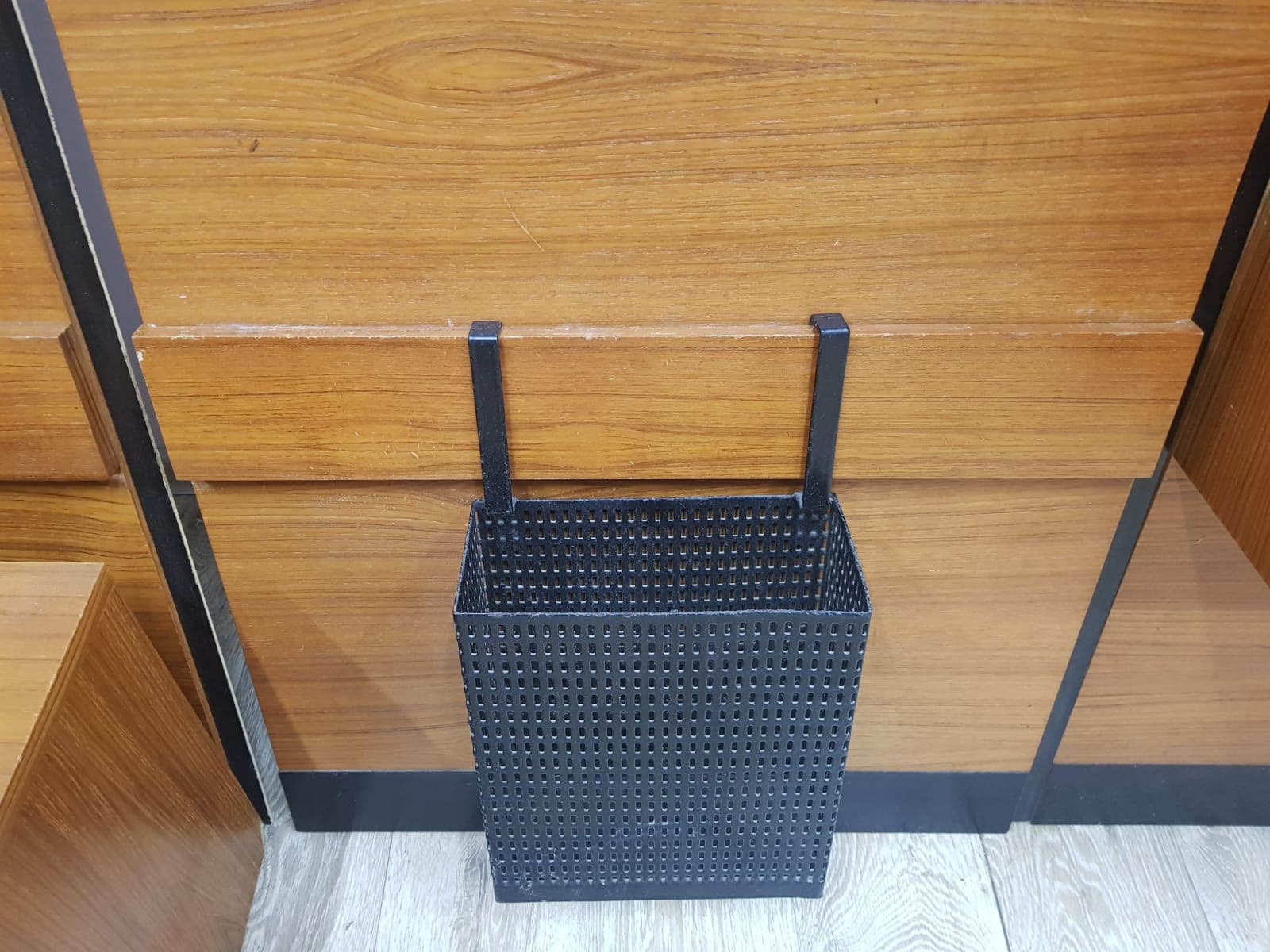 Mid-Century modular hallway set, teak brown, metal black - 350580