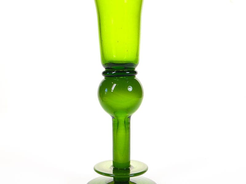 Vase, green glass, by M. Jakubas, Poland, 1970s - 350595