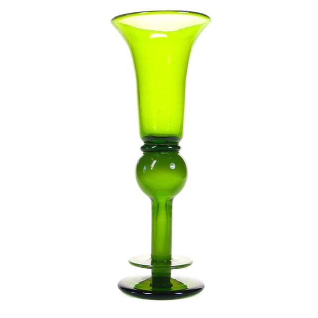 Vase, green glass, by M. Jakubas, Poland, 1970s - DIMENSION