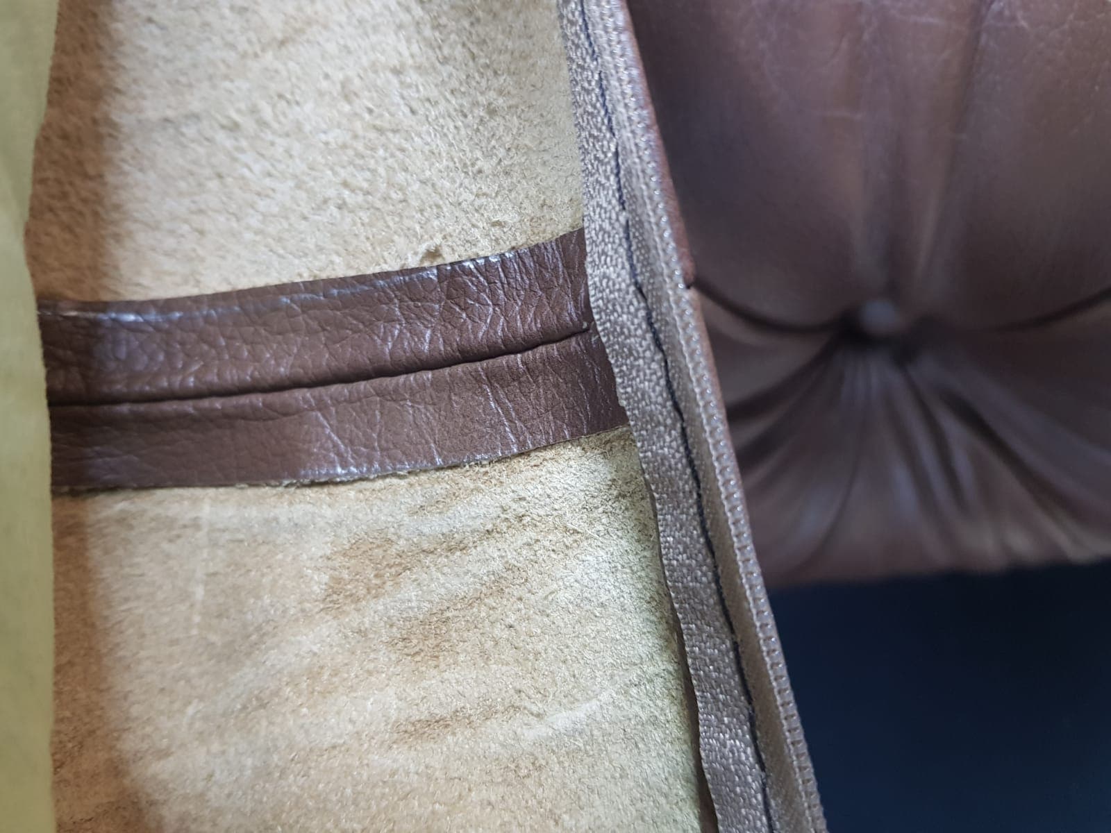 Chesterfield sofa, brown, genuine leather - 350632