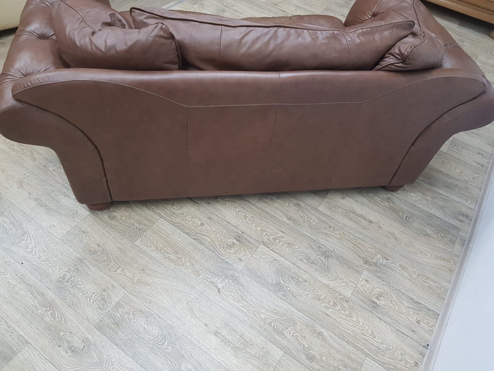 Chesterfield sofa, brown, genuine leather - 350630