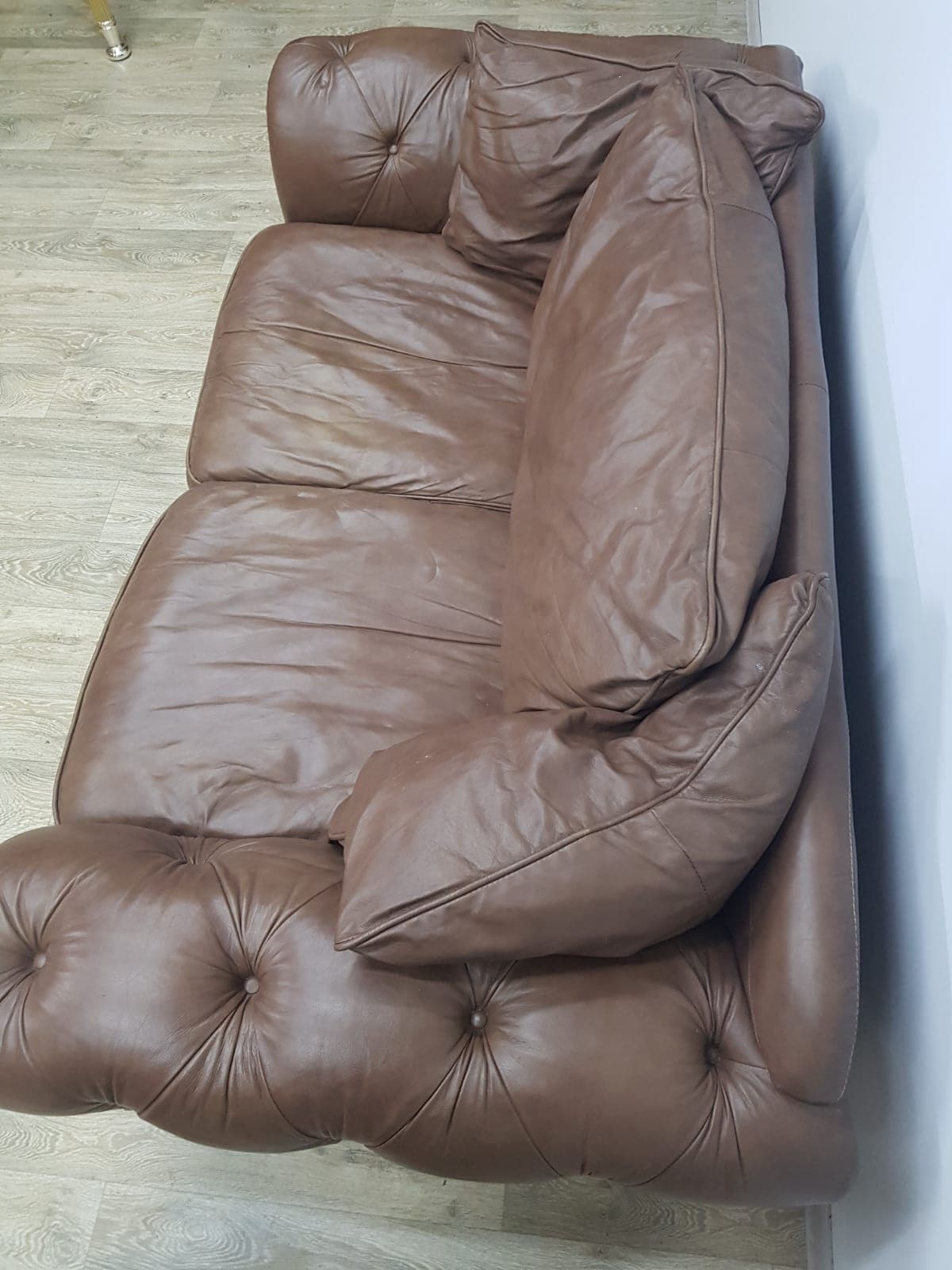 Chesterfield sofa, brown, genuine leather - 350629