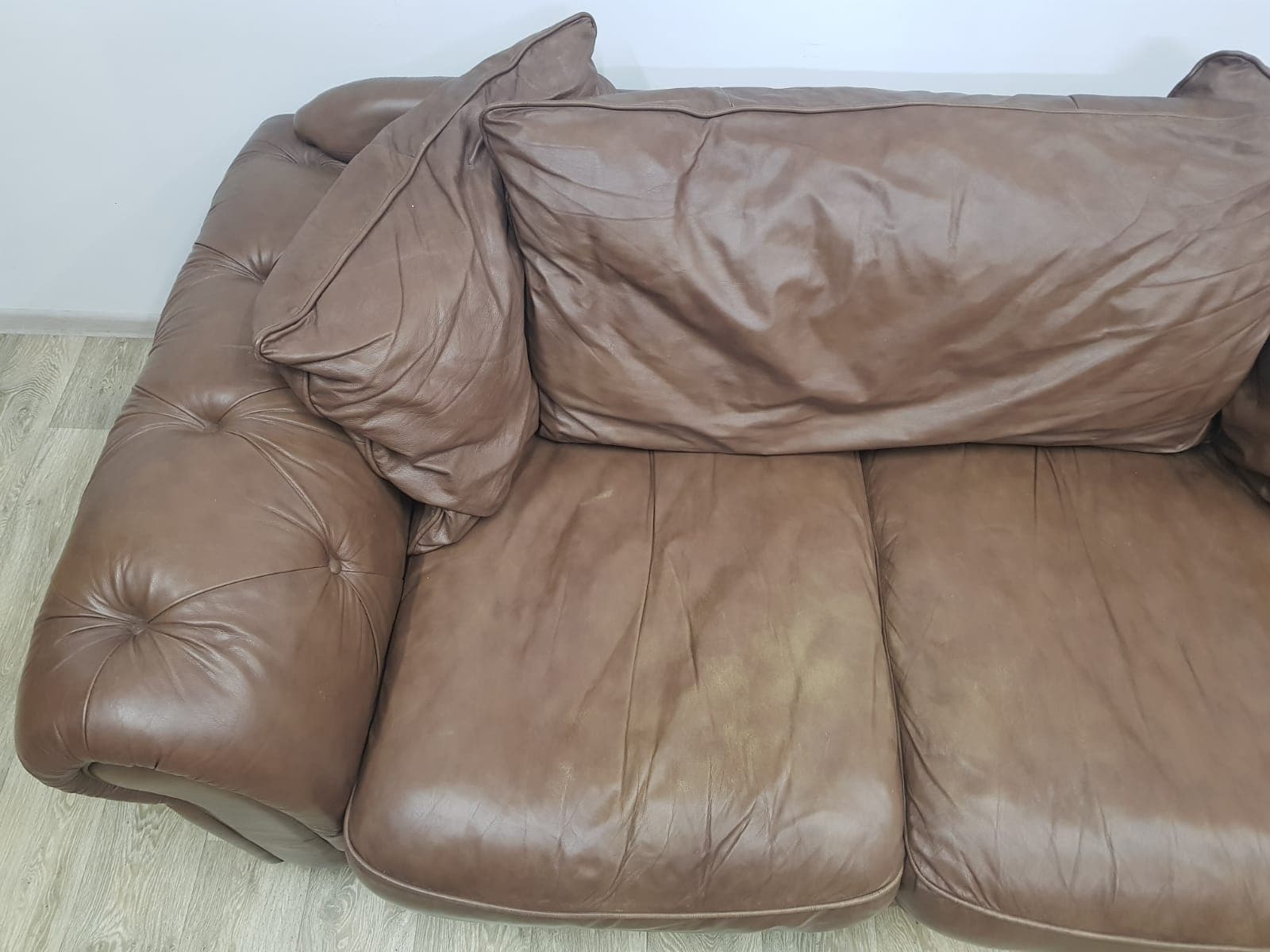 Chesterfield sofa, brown, genuine leather - 350626