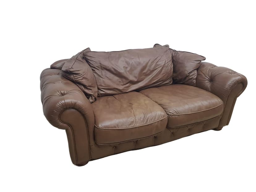 Chesterfield sofa, brown, genuine leather