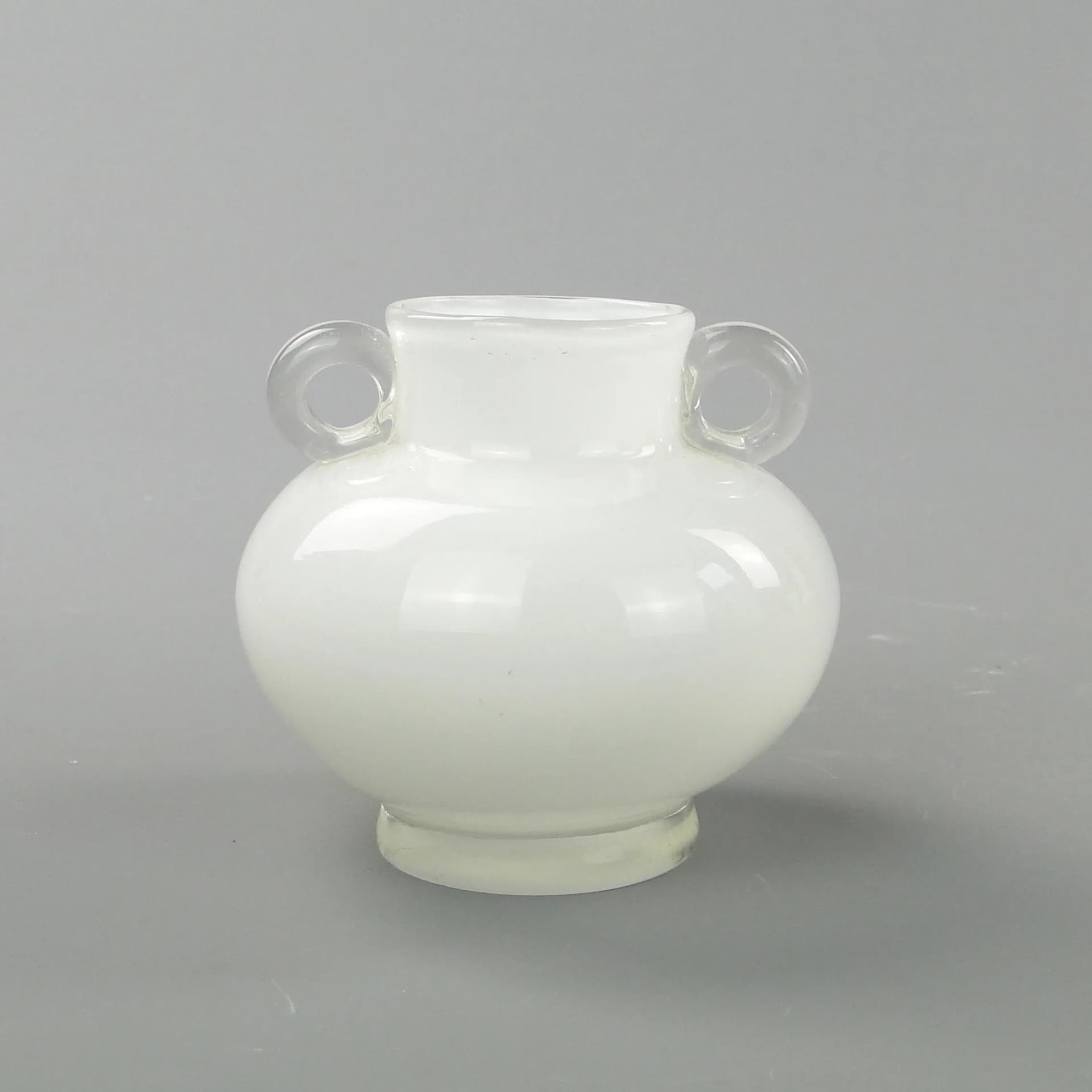 Vase T5N, white transparent, glass, by J. Słuczan-Orkusz, Poland, 1970s. - 350638
