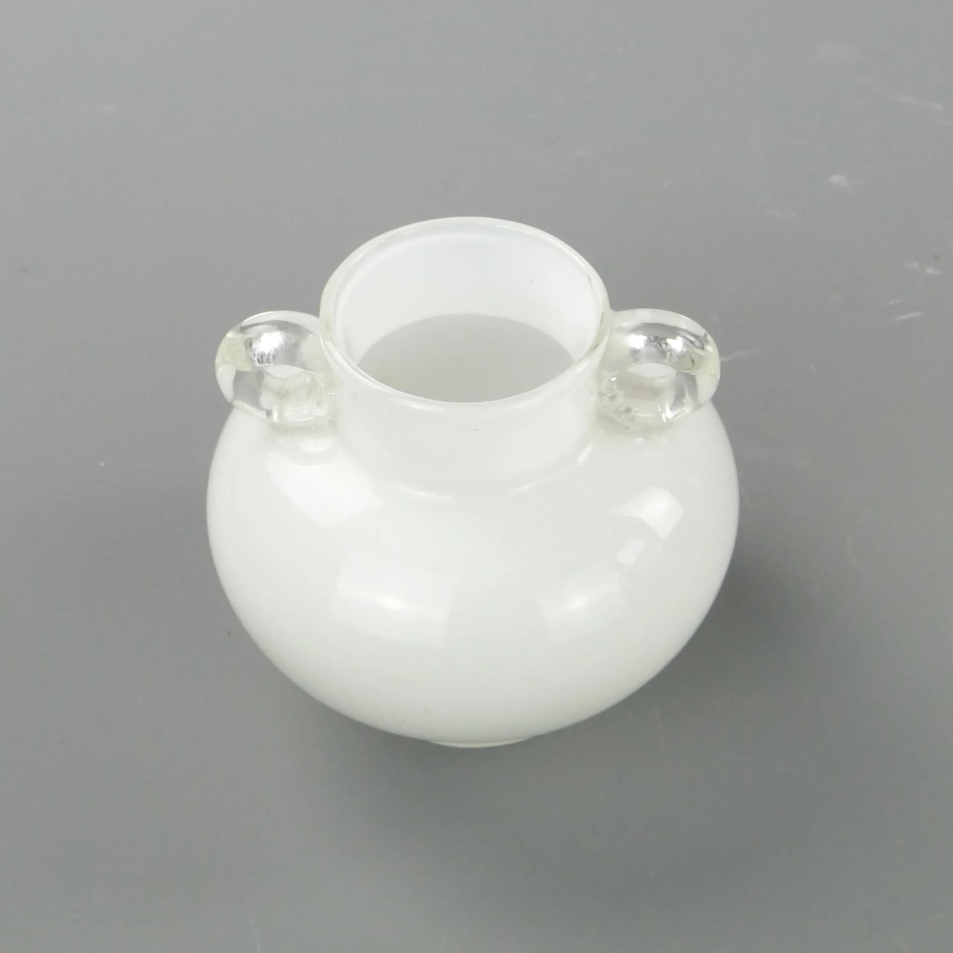 Vase T5N, white transparent, glass, by J. Słuczan-Orkusz, Poland, 1970s. - 350639