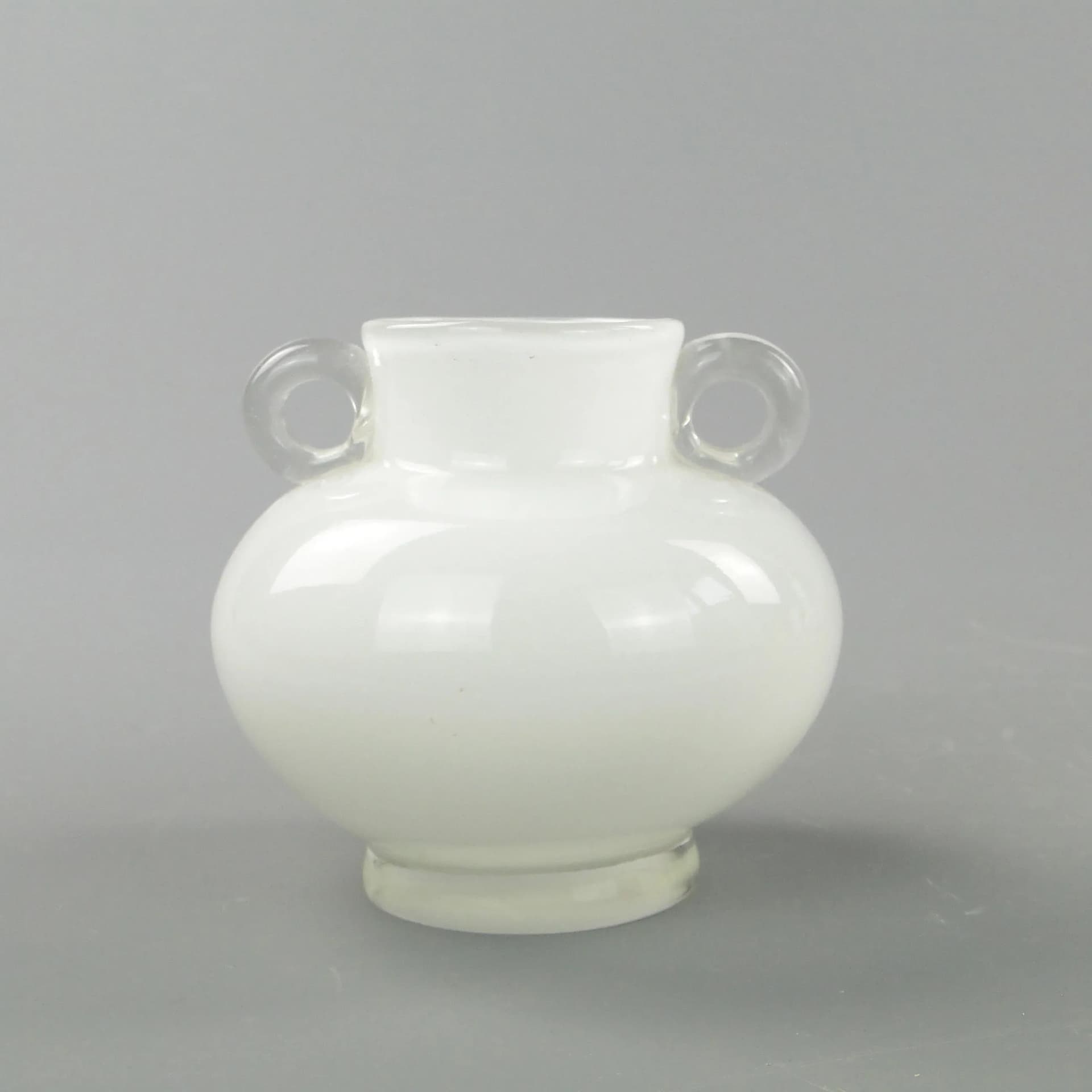 Vase T5N, white transparent, glass, by J. Słuczan-Orkusz, Poland, 1970s. - 350642