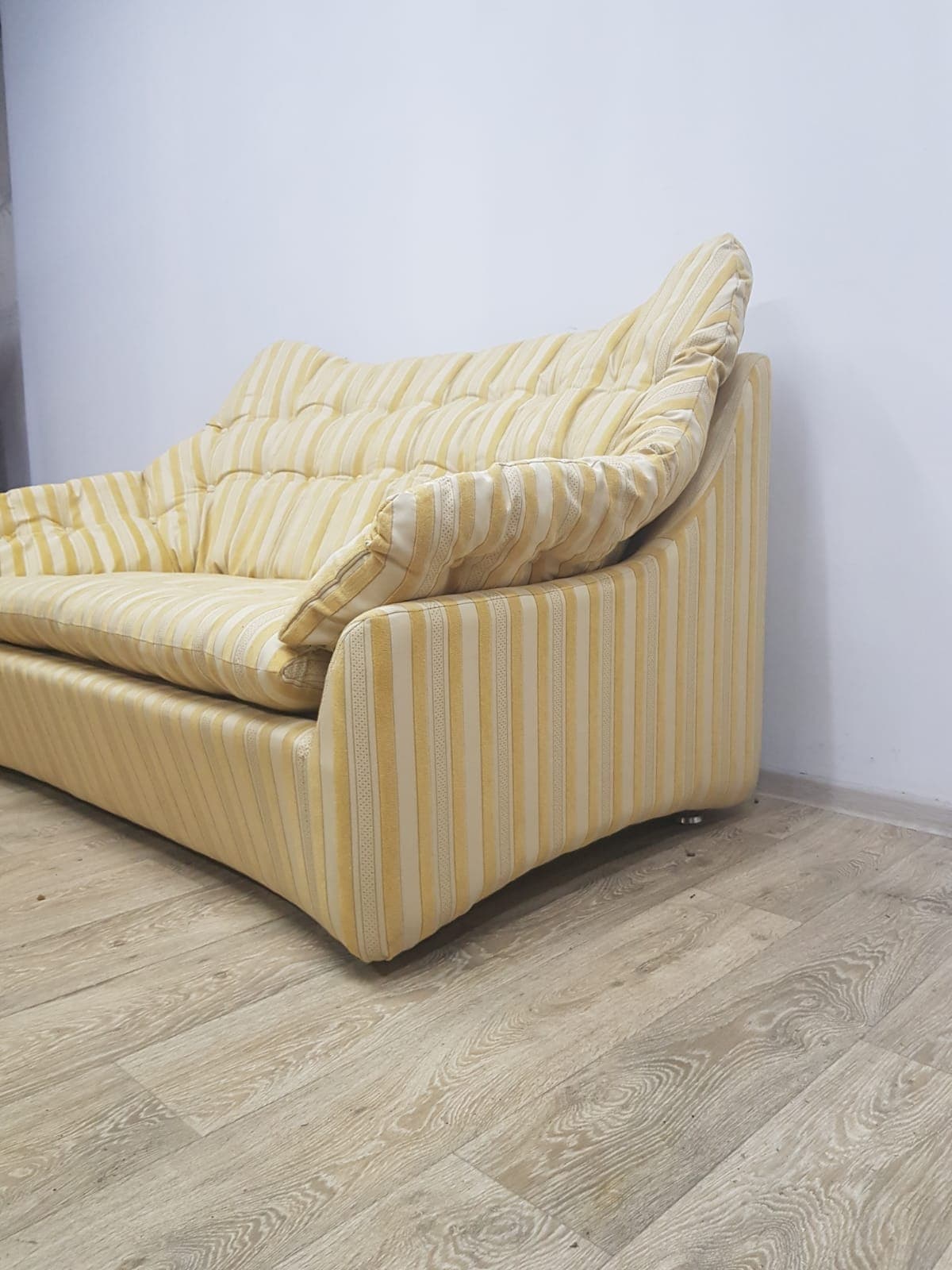 Space Age lounge set, beige yellow, synthetic fabric, Germany, 1960s - 350648