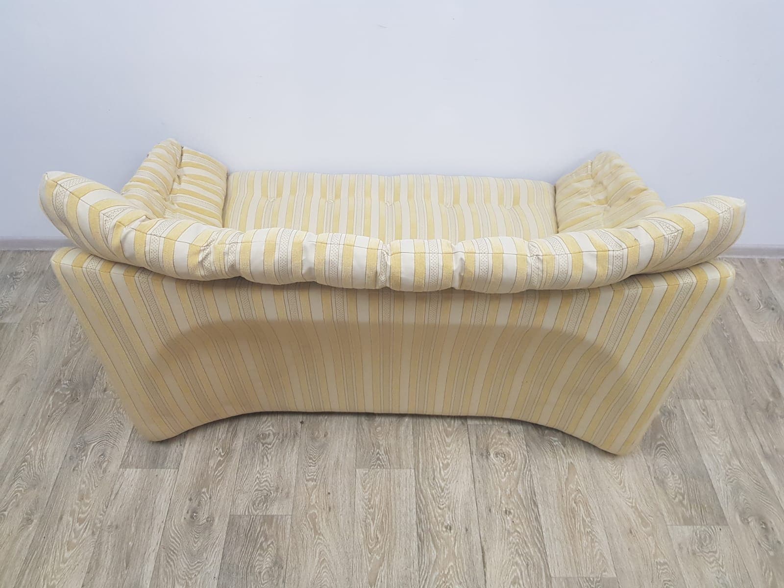 Space Age lounge set, beige yellow, synthetic fabric, Germany, 1960s - 350654