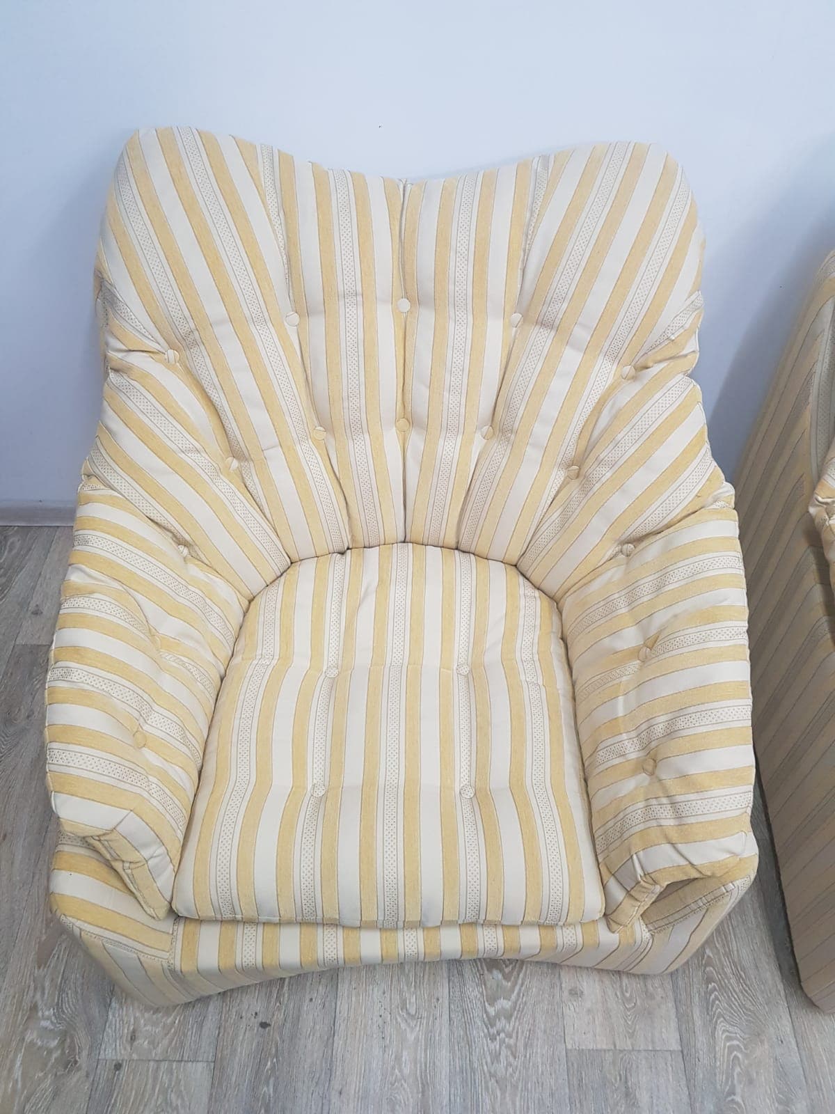 Space Age lounge set, beige yellow, synthetic fabric, Germany, 1960s - 350657