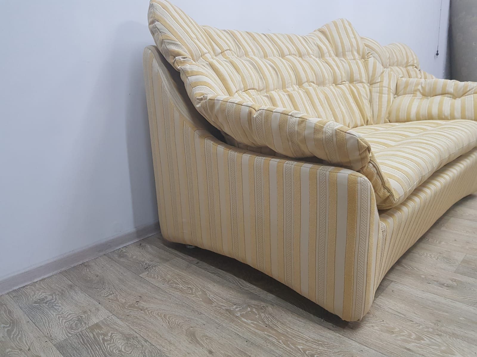 Space Age lounge set, beige yellow, synthetic fabric, Germany, 1960s - 350647