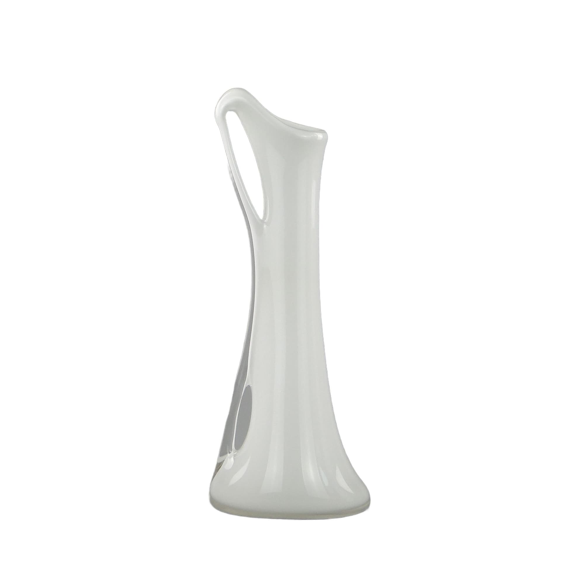 Vase, white glass, by J. Słuczan-Orkusz, Poland, 1980s.
