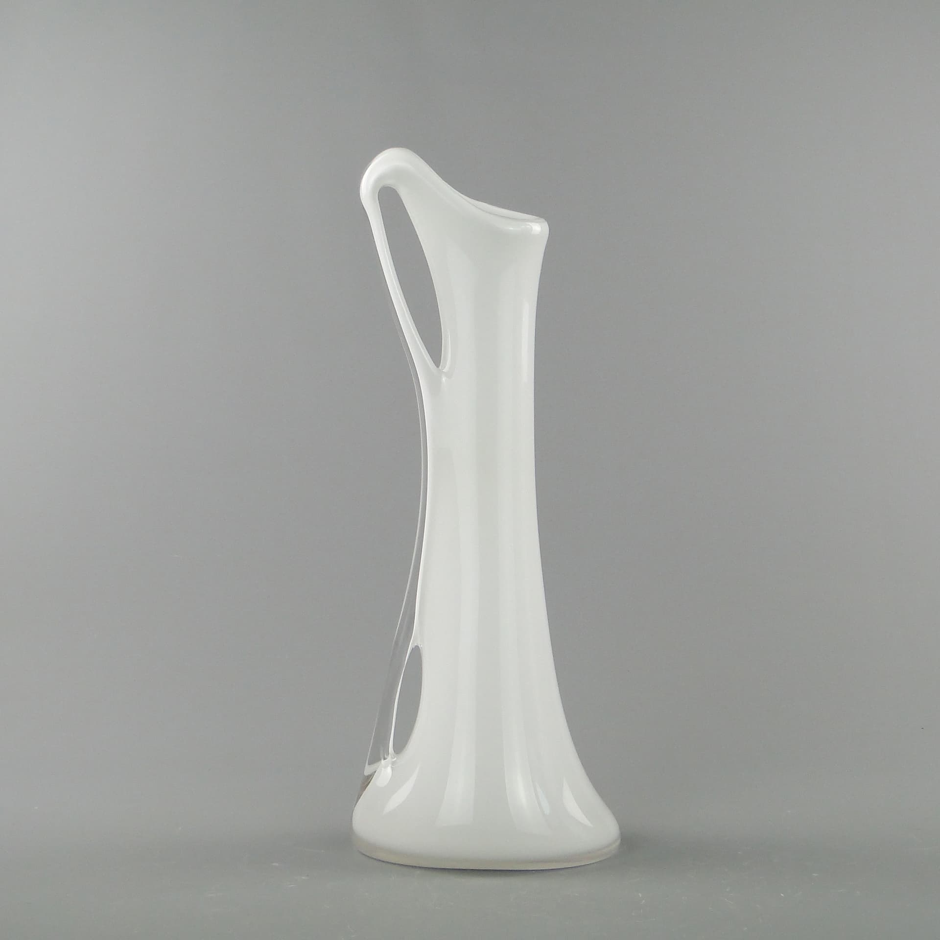 Vase, white glass, by J. Słuczan-Orkusz, Poland, 1980s. - 350713