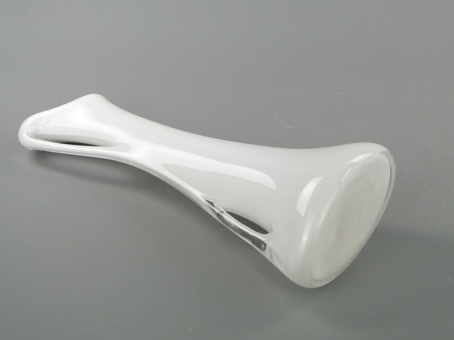 Vase, white glass, by J. Słuczan-Orkusz, Poland, 1980s. - 350720