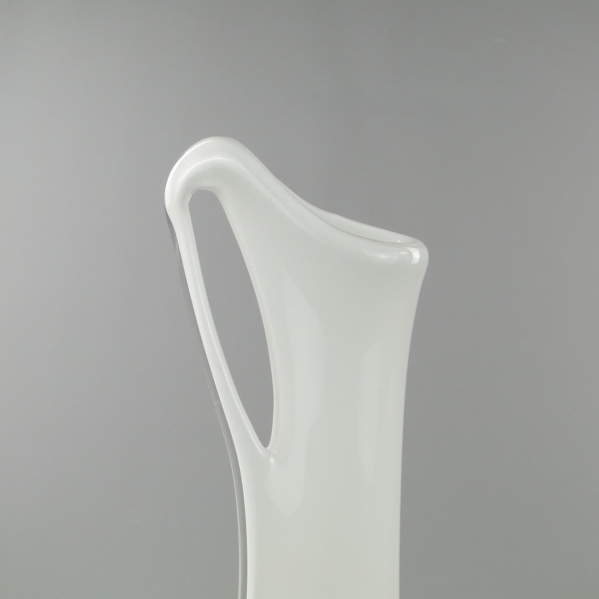 Vase, white glass, by J. Słuczan-Orkusz, Poland, 1980s. - 350717