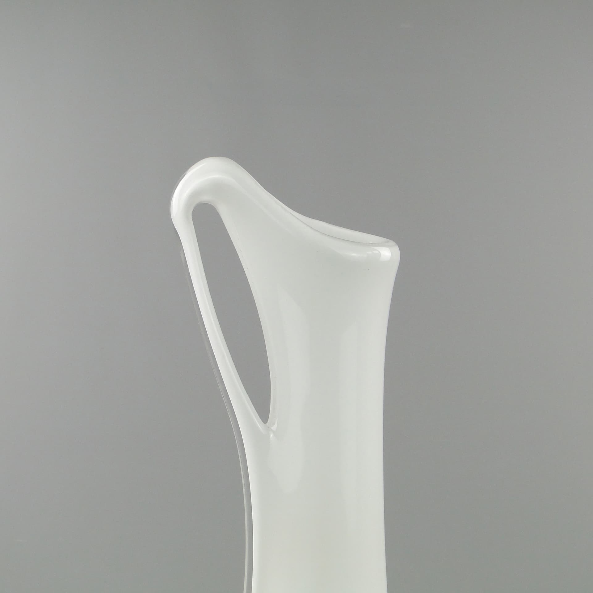 Vase, white glass, by J. Słuczan-Orkusz, Poland, 1980s. - 350714