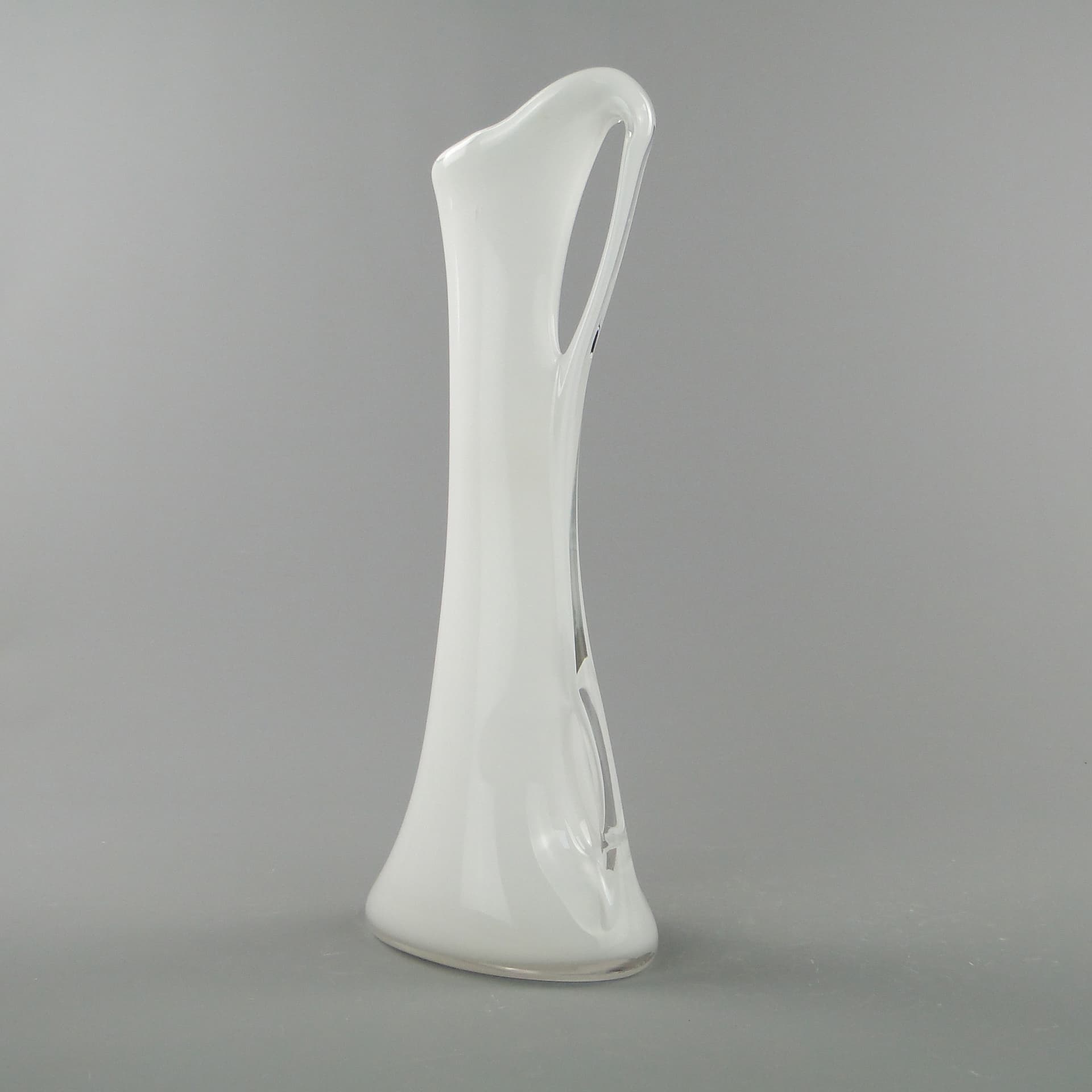 Vase, white glass, by J. Słuczan-Orkusz, Poland, 1980s. - 350715
