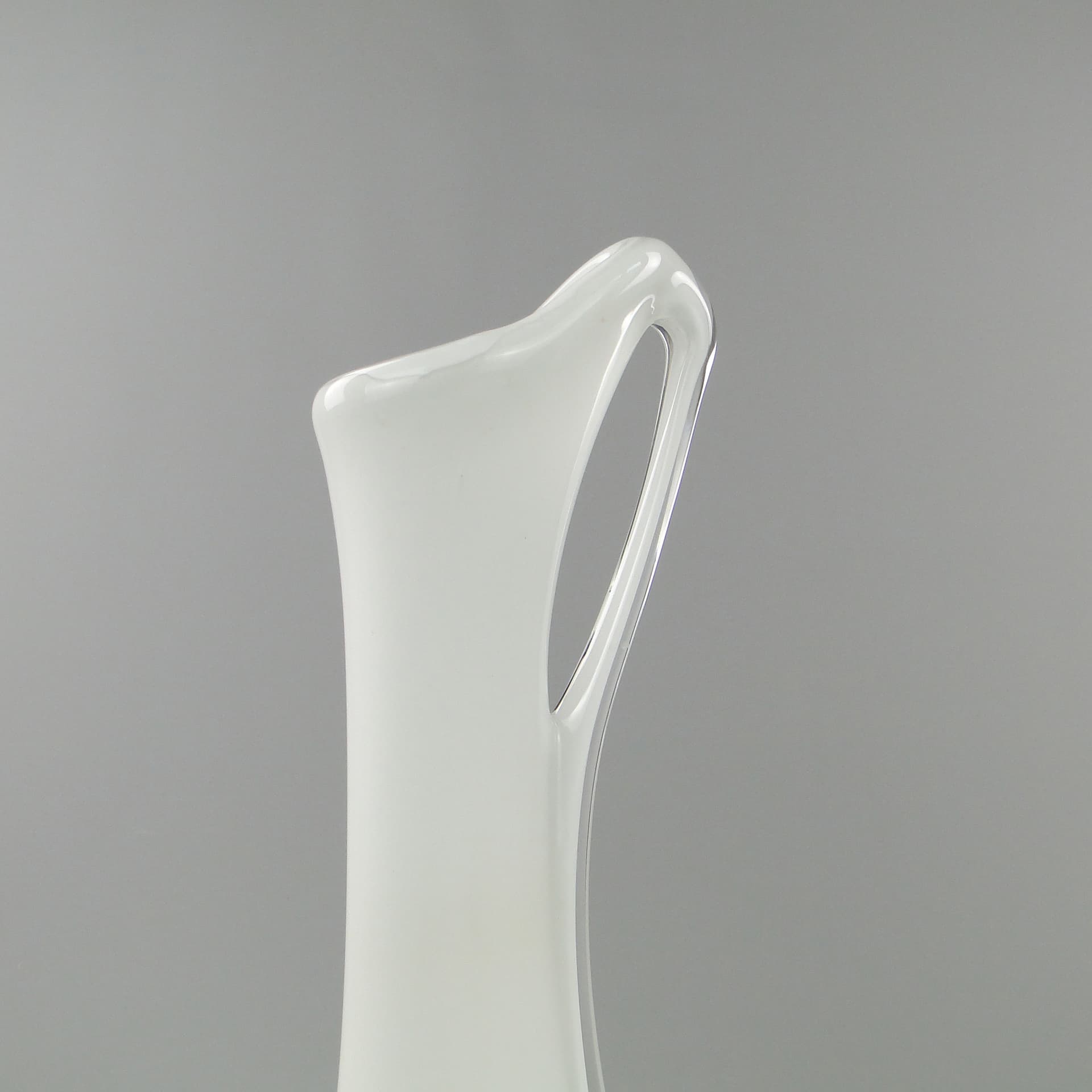 Vase, white glass, by J. Słuczan-Orkusz, Poland, 1980s. - 350716