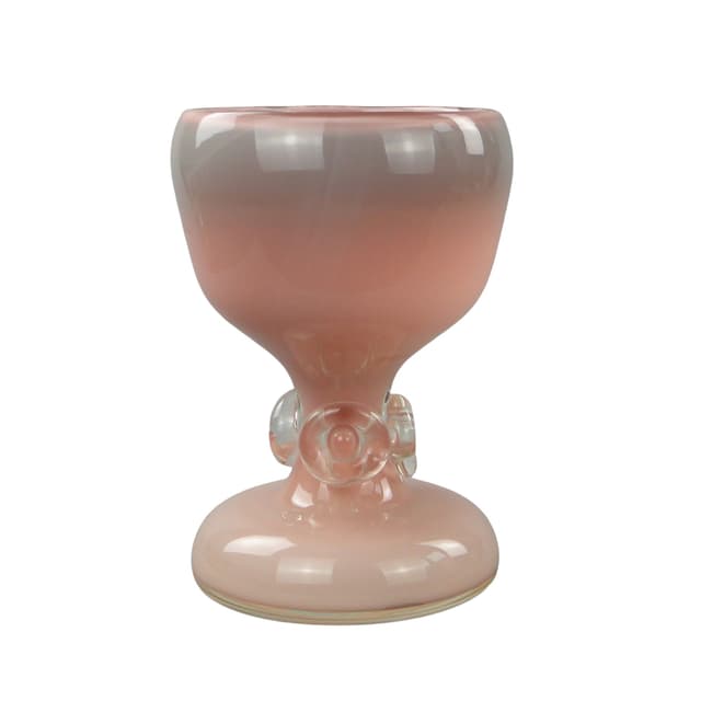 Vase, pink, glass, by J. Słuczan-Orkusz, Poland, 1980s. - DIMENSION