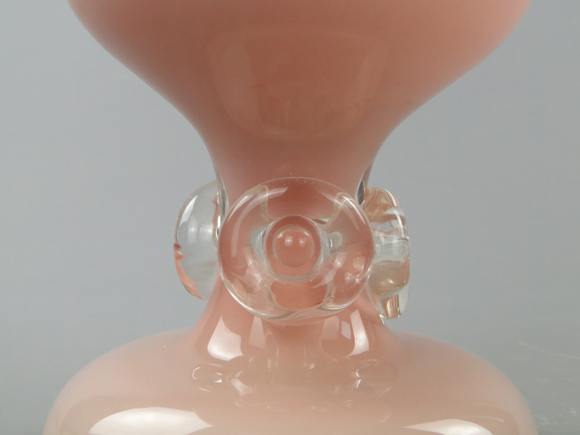 Vase, pink, glass, by J. Słuczan-Orkusz, Poland, 1980s. - 350728