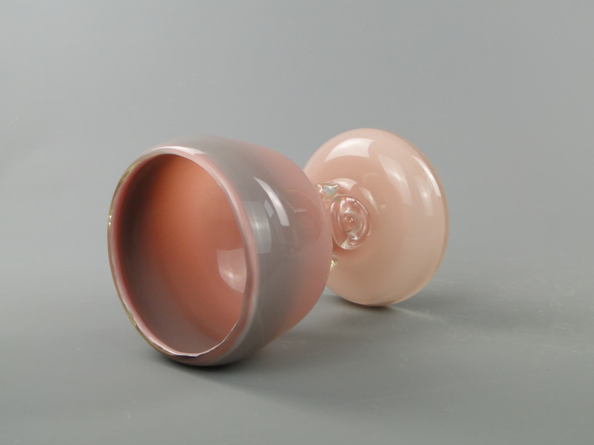 Vase, pink, glass, by J. Słuczan-Orkusz, Poland, 1980s. - 350730