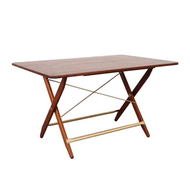 Folding table, brown teak, Denmark, 1970s. - DIMENSION