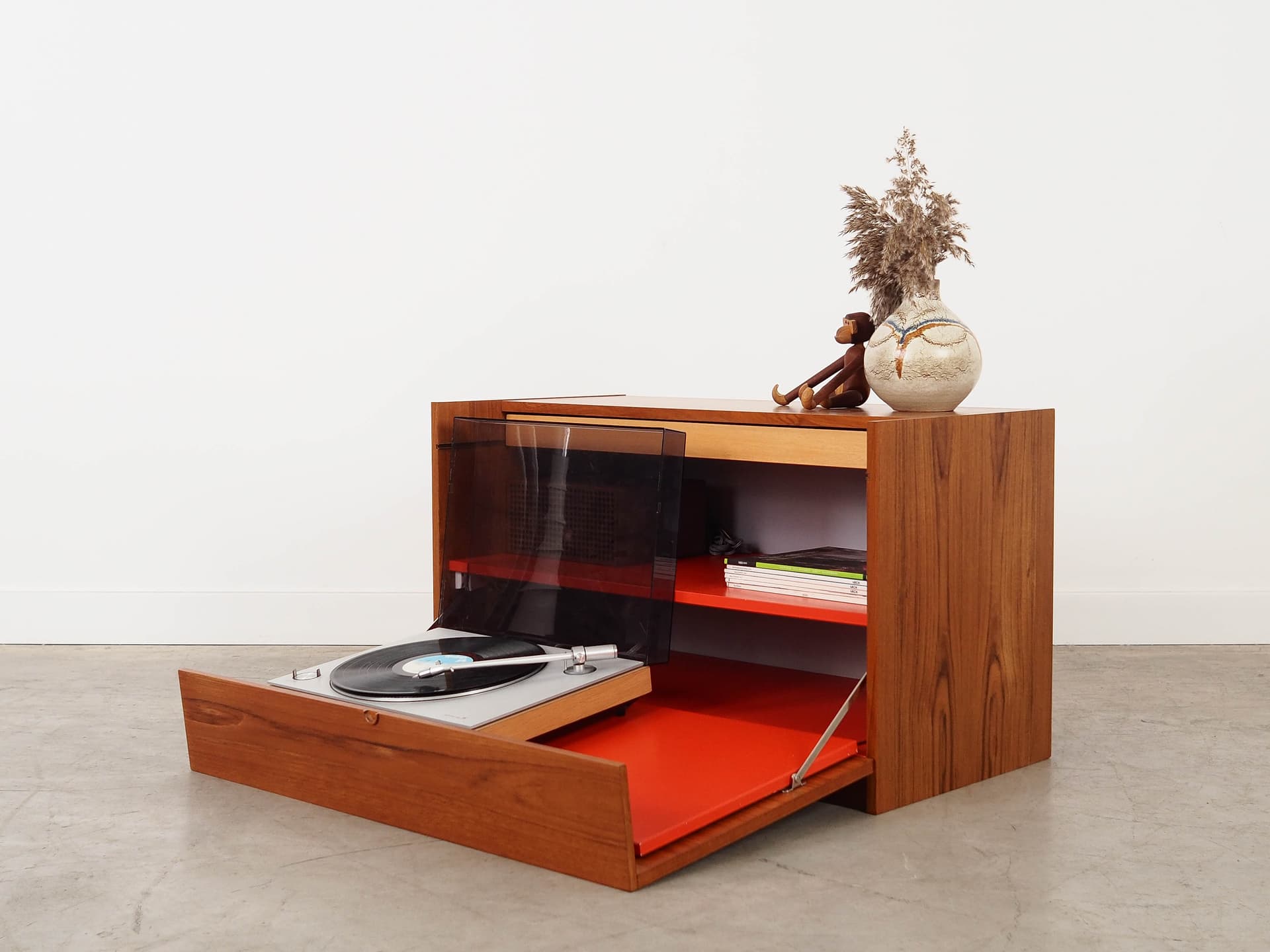 Sideboard for Turntable, brown teak, Denmark, 1970s. - 350789
