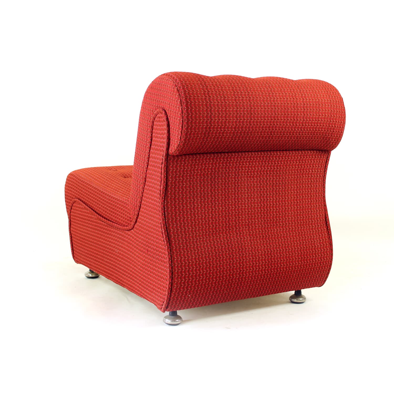 Set of four modular sofas Space Age, red fabric, Tatra Nabytok, Czechoslovakia, 1970s - 350872