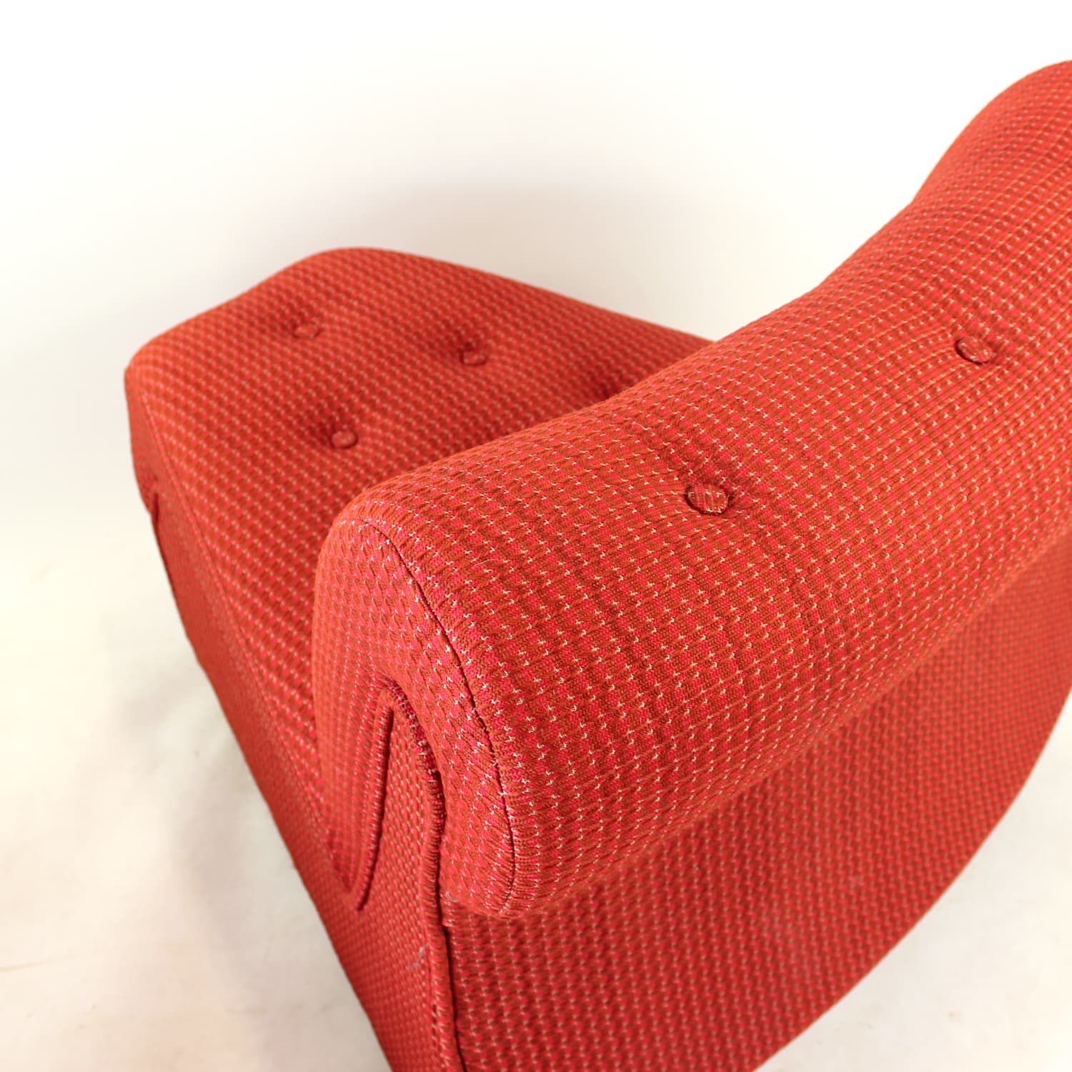 Set of four modular sofas Space Age, red fabric, Tatra Nabytok, Czechoslovakia, 1970s - 350875