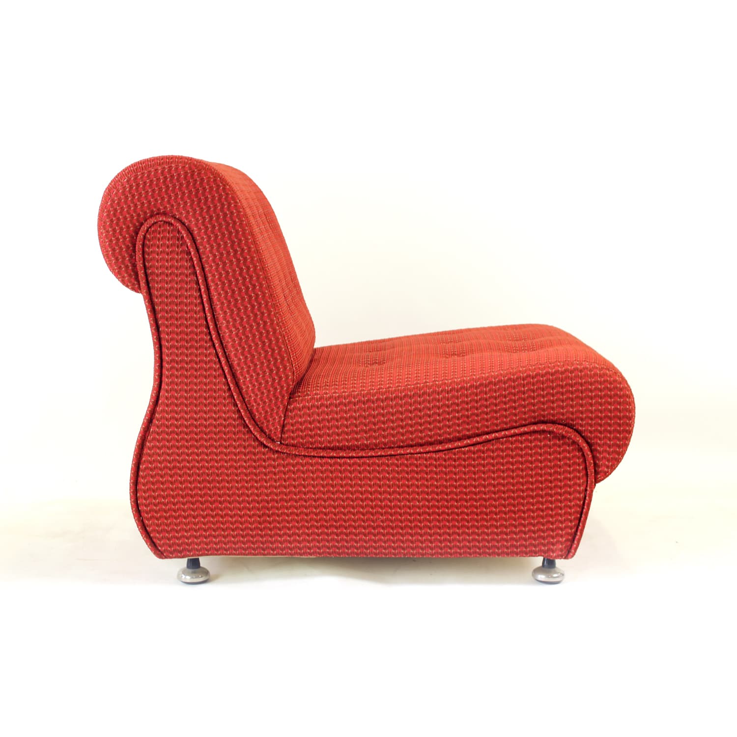 Set of four modular sofas Space Age, red fabric, Tatra Nabytok, Czechoslovakia, 1970s - 350877