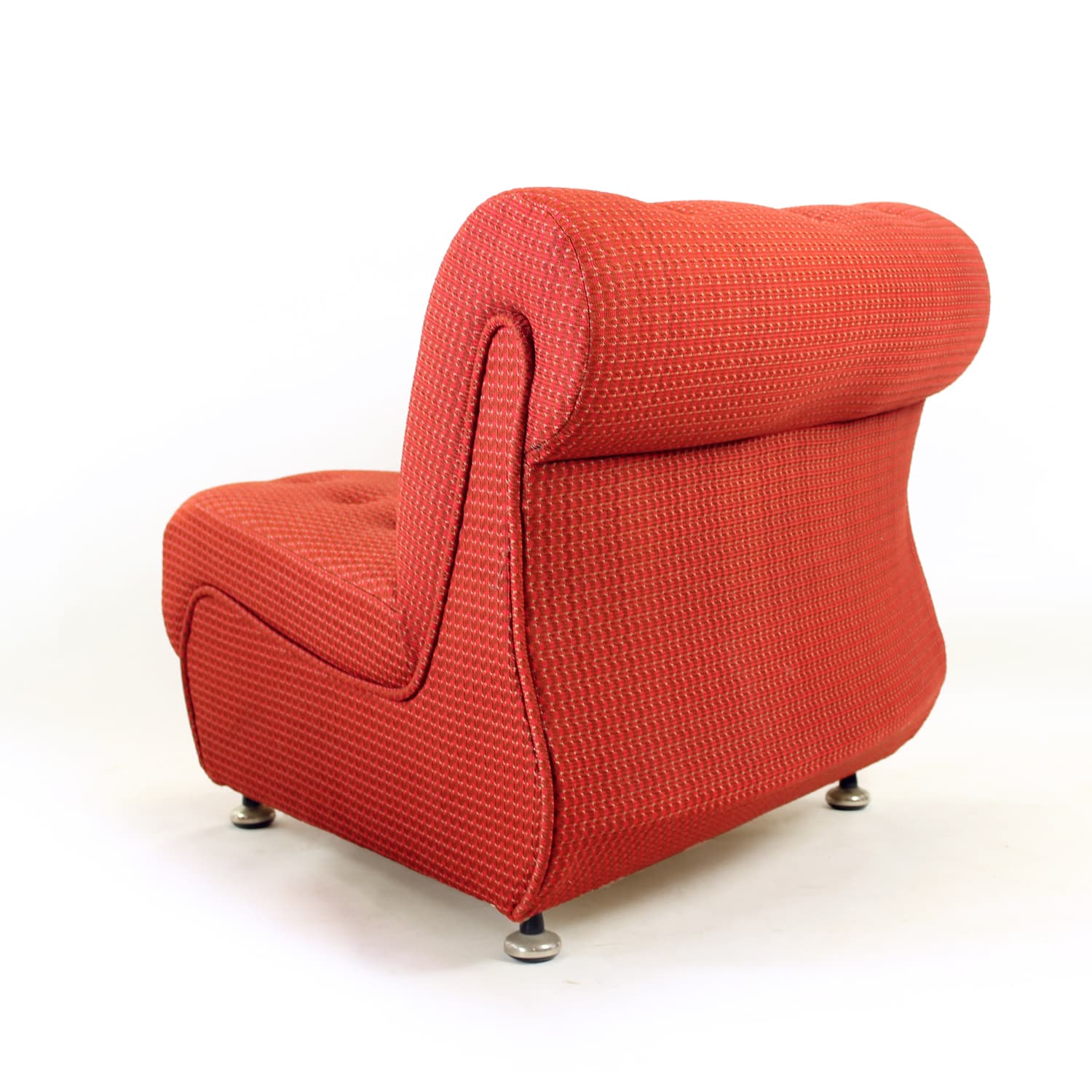 Set of four modular sofas Space Age, red fabric, Tatra Nabytok, Czechoslovakia, 1970s - 350867