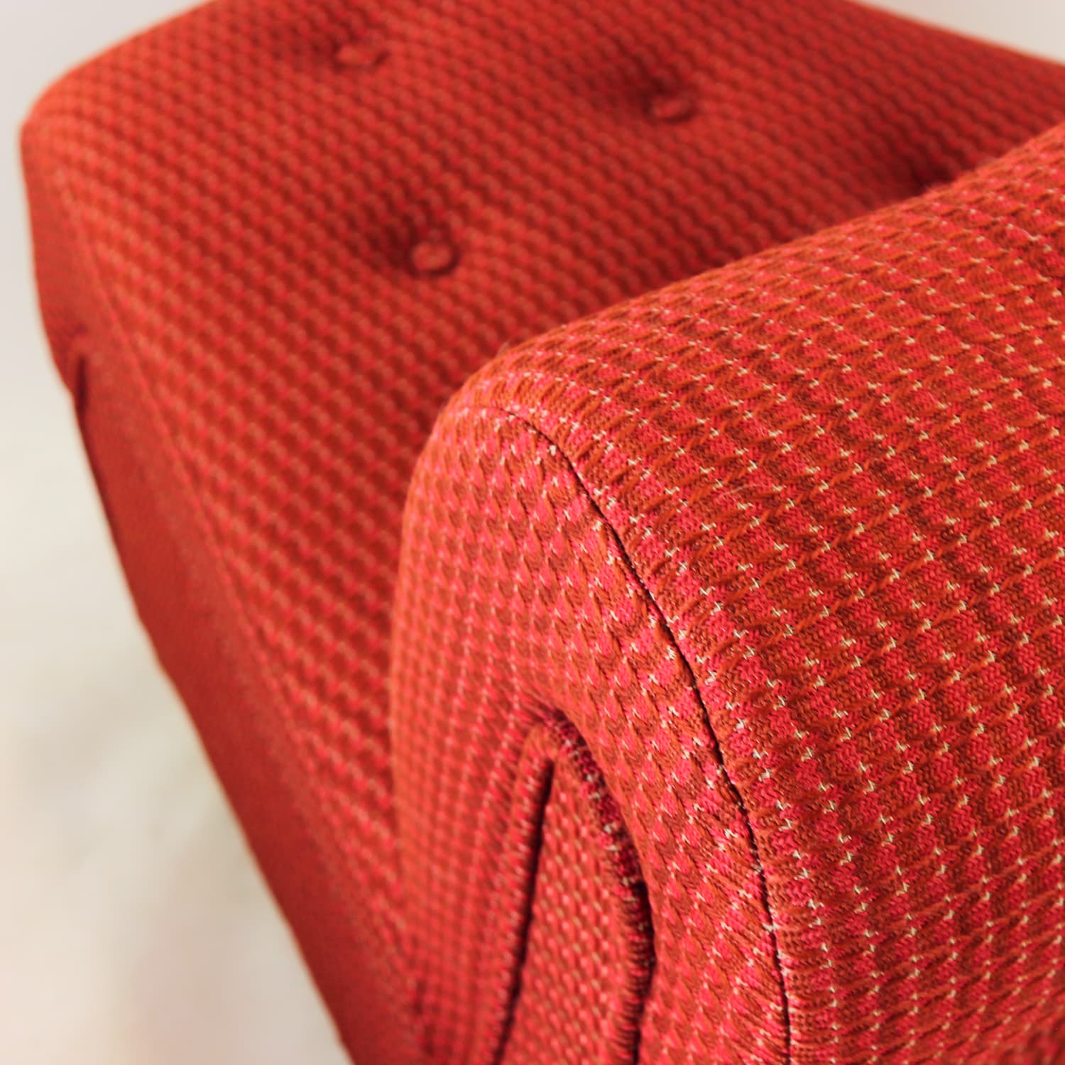 Set of four modular sofas Space Age, red fabric, Tatra Nabytok, Czechoslovakia, 1970s - 350879