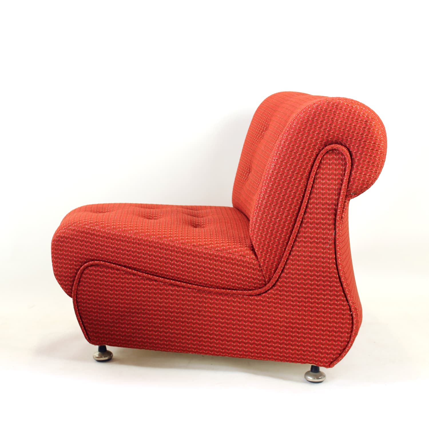 Set of four modular sofas Space Age, red fabric, Tatra Nabytok, Czechoslovakia, 1970s - 350868
