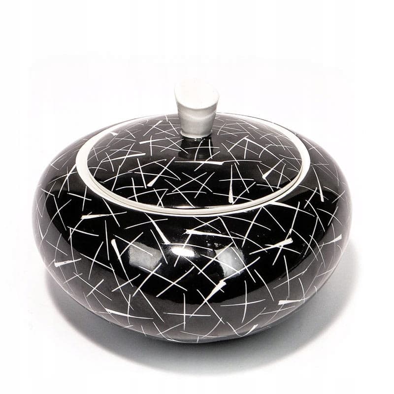 Bonbonniere New Look, black, porcelain, Poland, 1950s - 350988