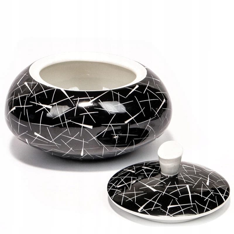 Bonbonniere New Look, black, porcelain, Poland, 1950s - 350985