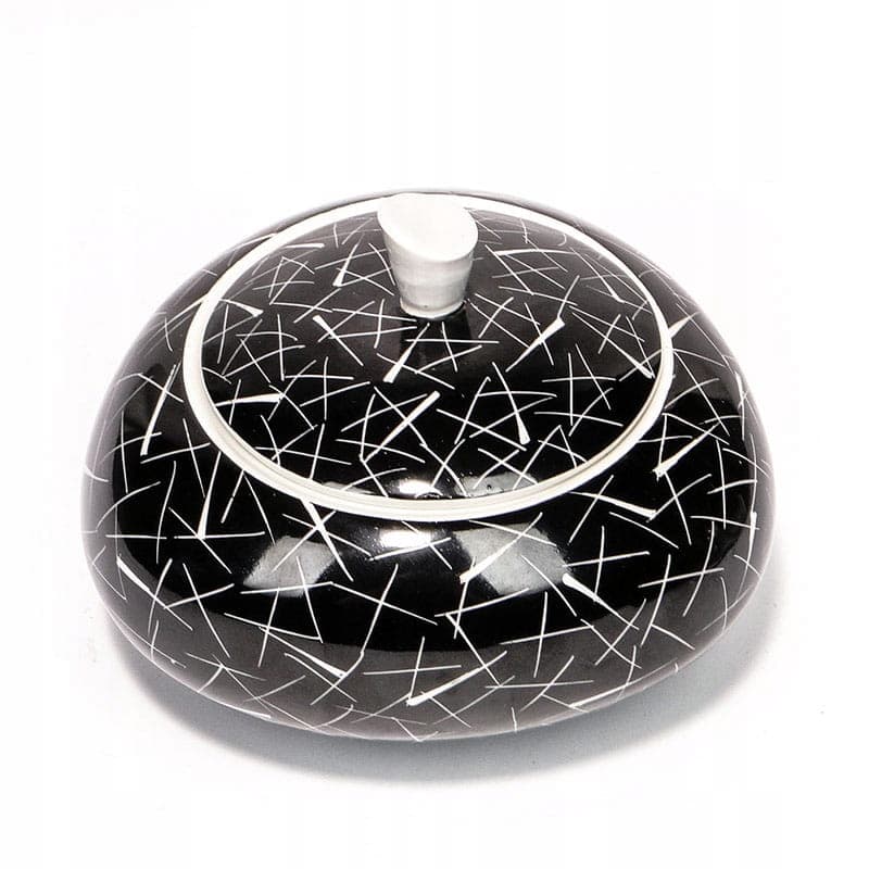 Bonbonniere New Look, black, porcelain, Poland, 1950s - 350992