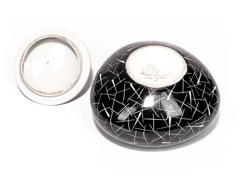 Bonbonniere New Look, black, porcelain, Poland, 1950s - 350986