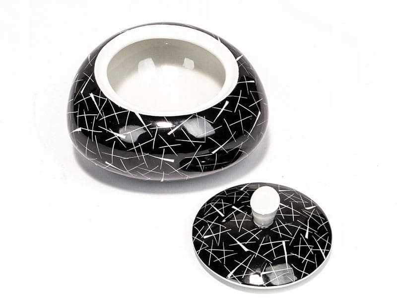 Bonbonniere New Look, black, porcelain, Poland, 1950s - 350990