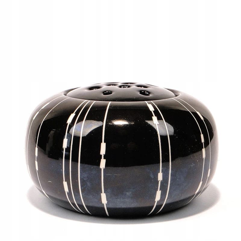 Wazon ikebana, czarny biały, porcelana, Chodzież, Polska, lata 50. - 350996