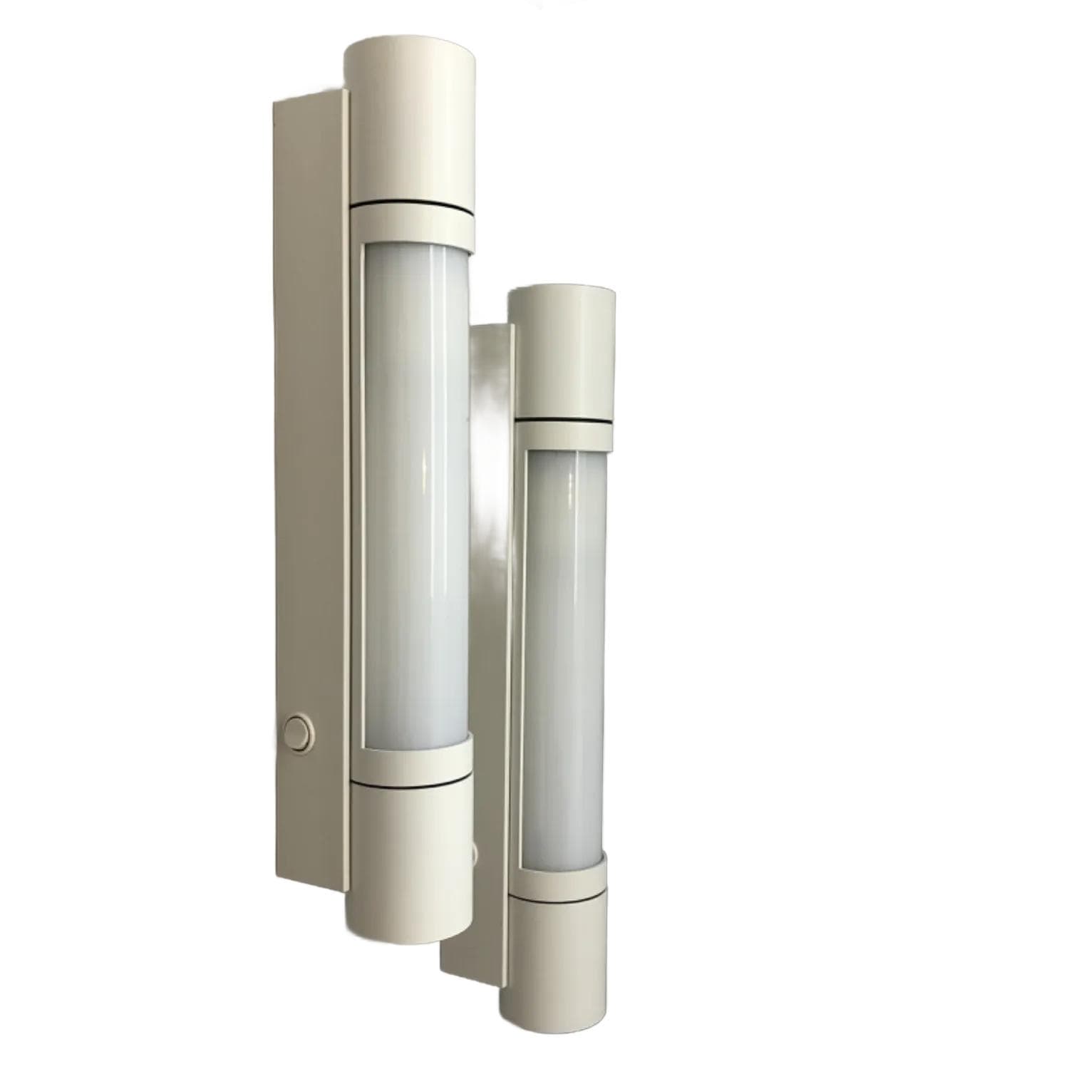 Para kinkietów 7132, biały, aluminium szkło, Glashütte Limburg, Niemcy, lata 90.