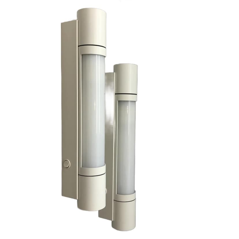 Para kinkietów 7132, biały, aluminium szkło, Glashütte Limburg, Niemcy, lata 90.